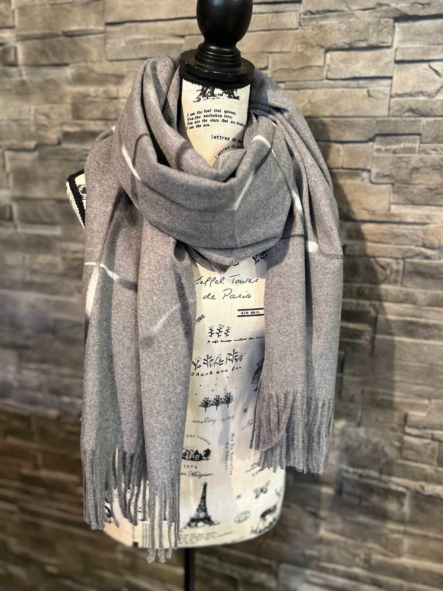 FOULARD FRAAS "LIGNES" GREY (623532-960)