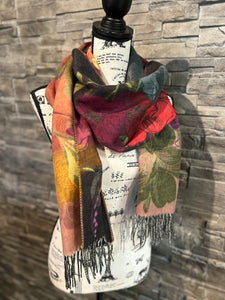 FOULARD FRAAS "FLEURS" FUCHSIA (734801-470)