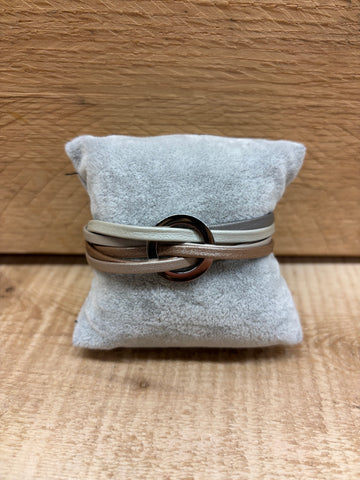 BRACELET CUIR CRÉART "LARA" SABLE