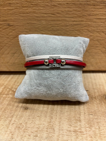BRACELET CUIR CRÉART "MADY" ROUGE