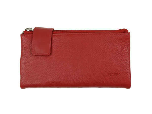 PORTEFEUILLE NAPPA "EVELYN" HERMES RED