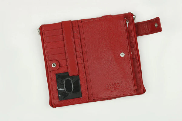 PORTEFEUILLE NAPPA "EVELYN" HERMES RED