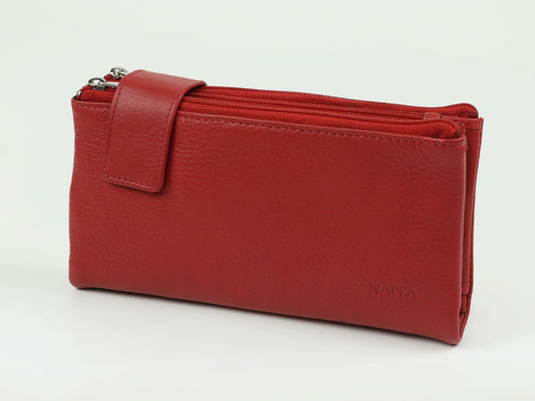 PORTEFEUILLE NAPPA "EVELYN" HERMES RED