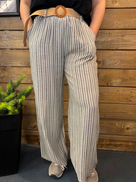 PANTALON MAMMA MIA "RAYURES" GRIS