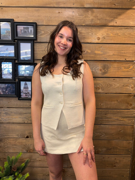 JUPE-SHORT ICHI " KATE LUMINA" ALMOND MILK