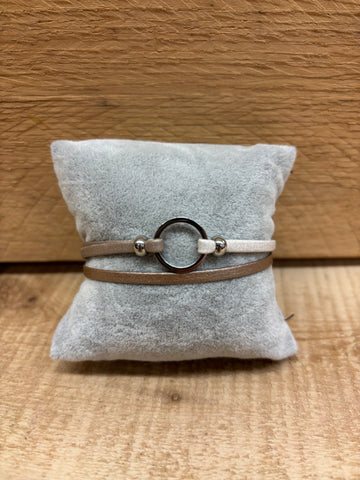 BRACELET CUIR CRÉART "MINI LARA" SABLE