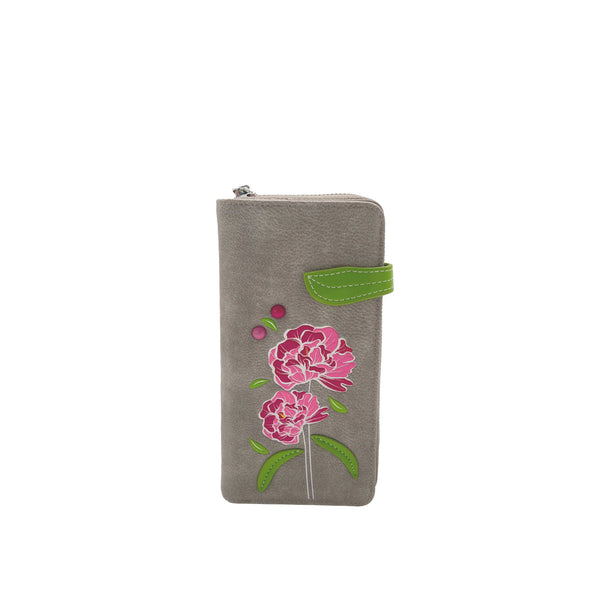 PORTEFEUILLE CLUTCH ESPE "PEONY" GREY