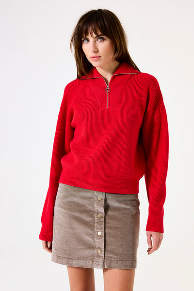 CHANDAIL TRICOT GARCIA "ZIP" TRUE RED (I50242)