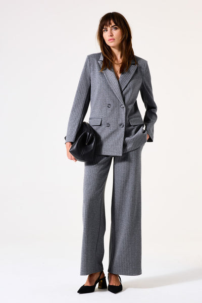 PANTALON GARCIA "RAYURES" ANTHRACITE MELANGE (I50315)