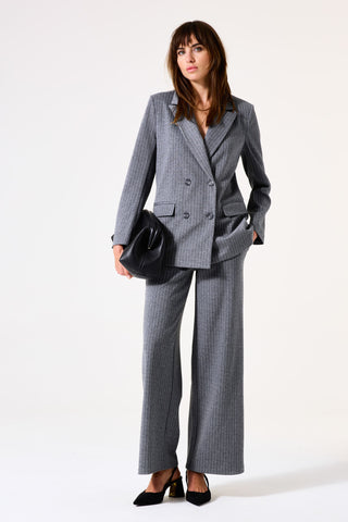 PANTALON GARCIA "RAYURES" ANTHRACITE MELANGE (I50315)