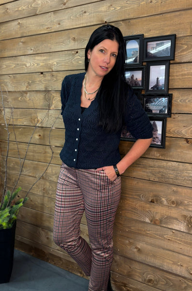 PANTALON ICHI "KATE CHECKIT" BIG CHECK