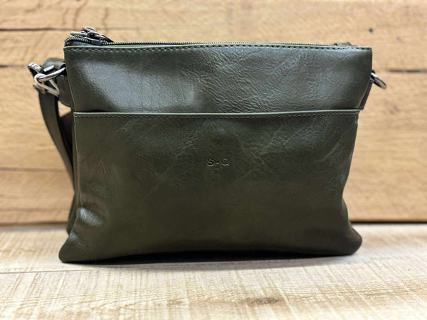 SAC À BANDOULIÈRE S-Q "SOLAR" OLIVE