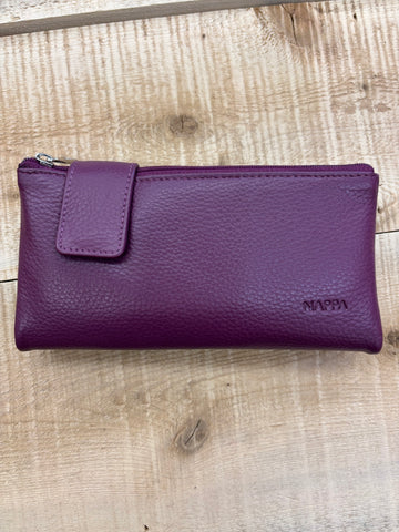 PORTEFEUILLE NAPPA "CHARLOTTE" VIOLET