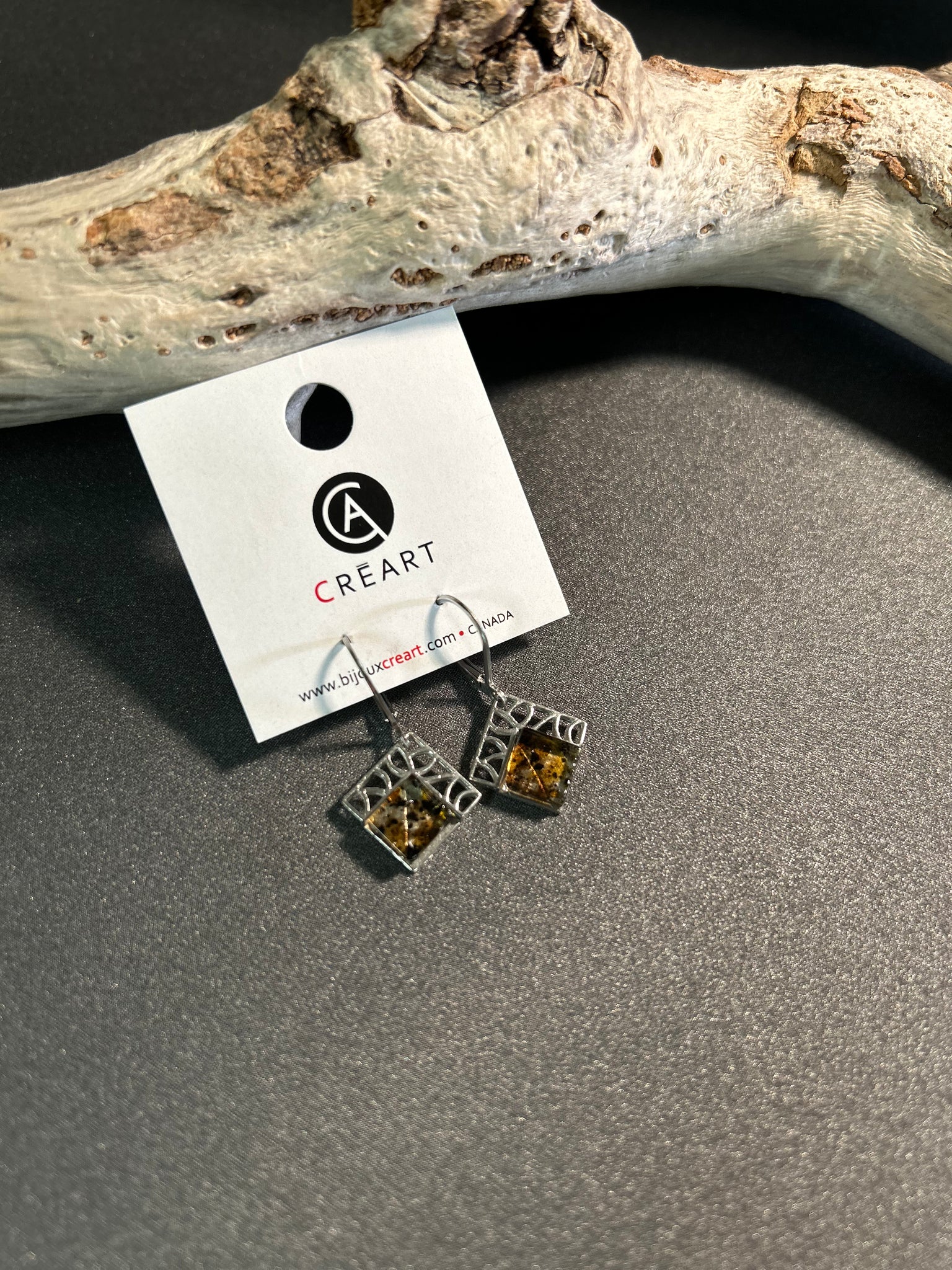 BOUCLE D'OREILLES INOX CRÉART "MADY" TAN