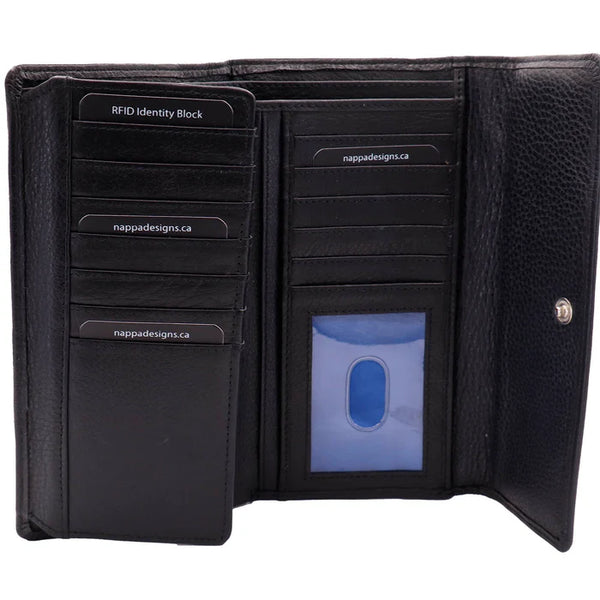 PORTEFEUILLE NAPPA "EMMA" BLACK