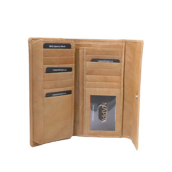 PORTEFEUILLE NAPPA "EMMA" CAMEL