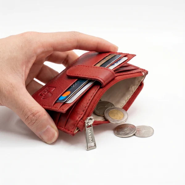 PORTE-MONNAIE NAPPA "IVY" ROUGE