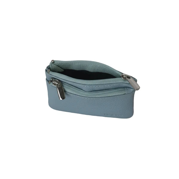 PORTE-MONNAIE NAPPA "KRIS" BLEU PÂLE