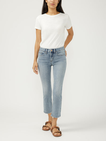JEANS SILVER "SUKI STRAIGHT" MOTHER BEACH 255