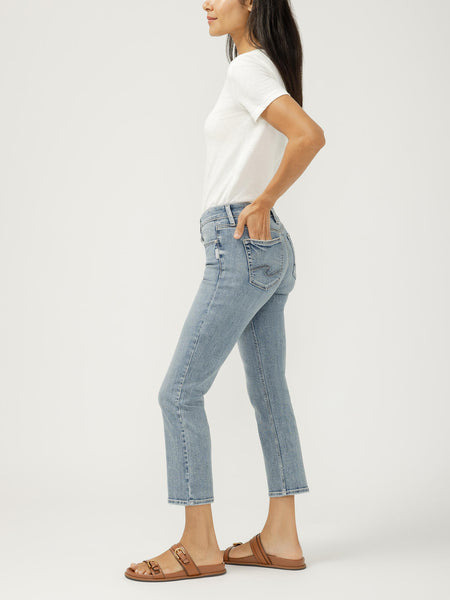 JEANS SILVER "SUKI STRAIGHT" MOTHER BEACH 255