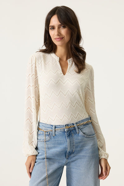 BLOUSE GARCIA "DENTELLE" ECRU (N260234)