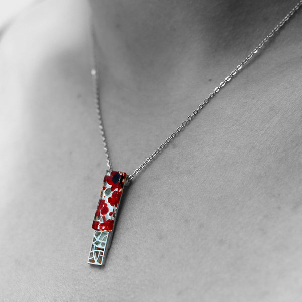 COLLIER CRÉART "NAOMY" ROUGE