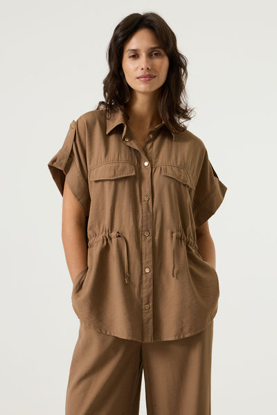 VESTE GARCIA "BOUTONS" SOFT TAUPE (O260096)