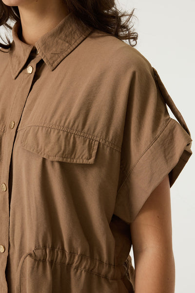 VESTE GARCIA "BOUTONS" SOFT TAUPE (O260096)