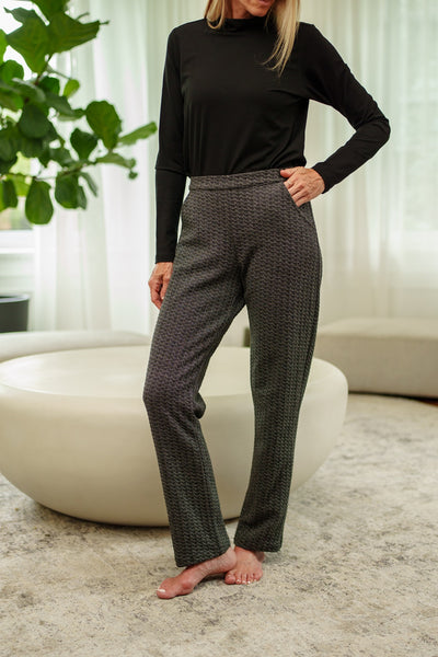 PANTALON RIEN NE SE PERD "MURPHY" JACQUARD CHARBON
