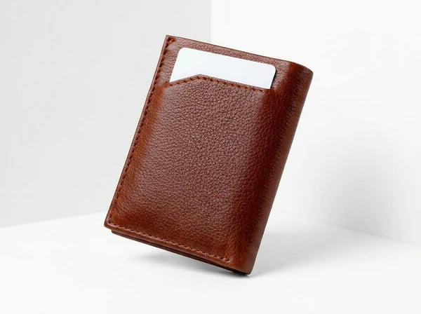 PORTE-FEUILLE NAPPA "SKINNY SLEEVE" BRANDY