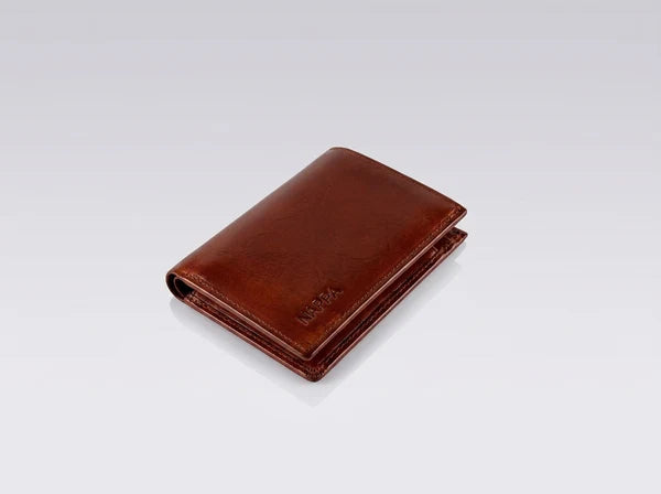 PORTE-FEUILLE NAPPA "SKINNY SLEEVE" BRANDY