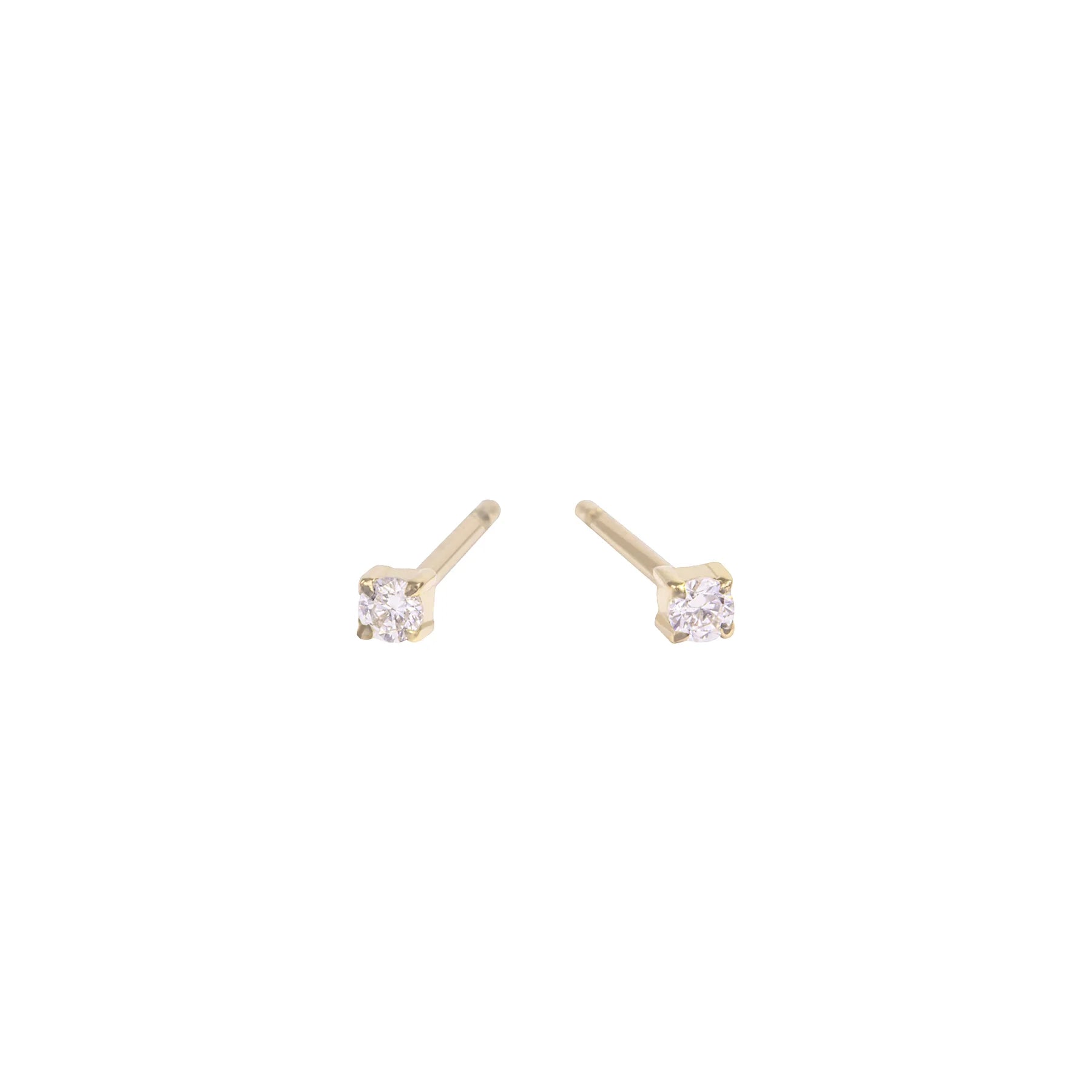 BOUCLES D'OREILLES MIA "CZ 2MM" DORÉ (0956)