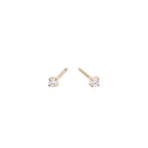 BOUCLES D'OREILLES MIA "CZ 2MM" DORÉ (0956)