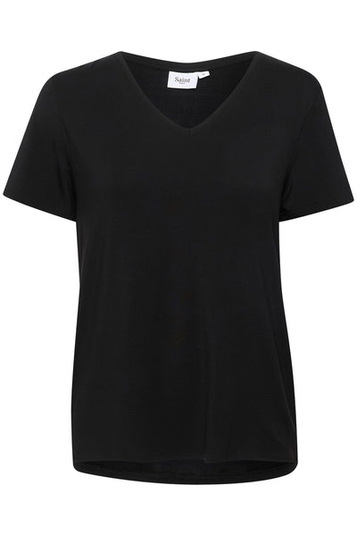 T-SHIRT SAINT-TROPEZ "ADELIA V-NECK" BLACK