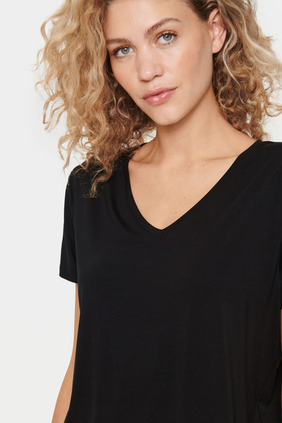 T-SHIRT SAINT-TROPEZ "ADELIA V-NECK" BLACK