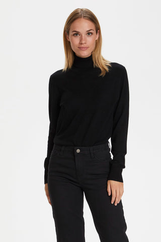 CHANDAIL KAFFE "ASTRID ROLL NECK" BLACK DEEP