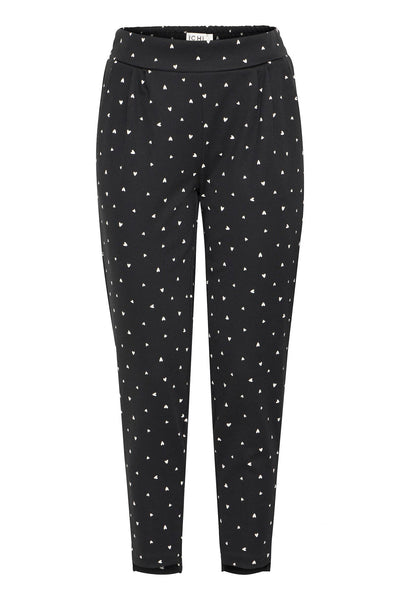 PANTALON ICHI "KATE PRINT" BLACK HEART