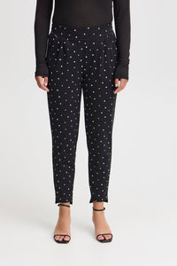 PANTALON ICHI "KATE PRINT" BLACK HEART