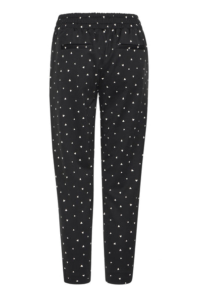 PANTALON ICHI "KATE PRINT" BLACK HEART