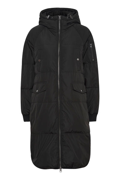 MANTEAU LONG ICHI "BUNALA" BLACK