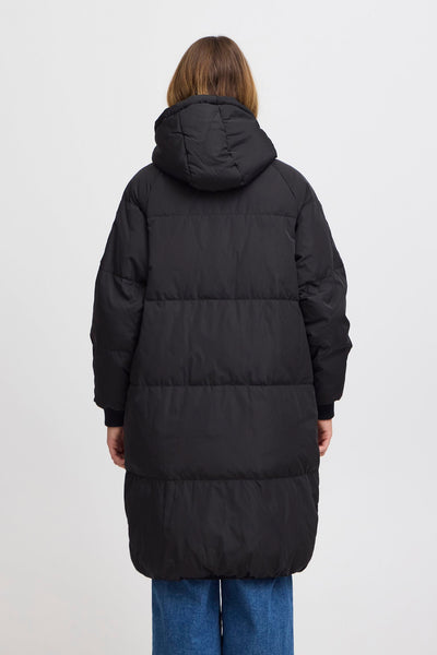 MANTEAU LONG ICHI "BUNALA" BLACK