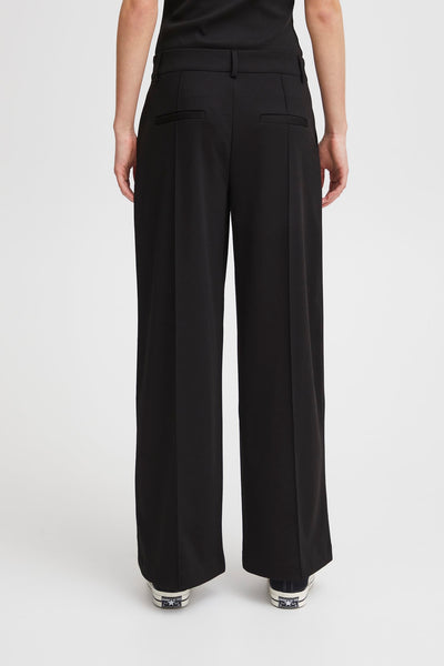 PANTALON ICHI "KATE OFFICE WIDE" BLACK