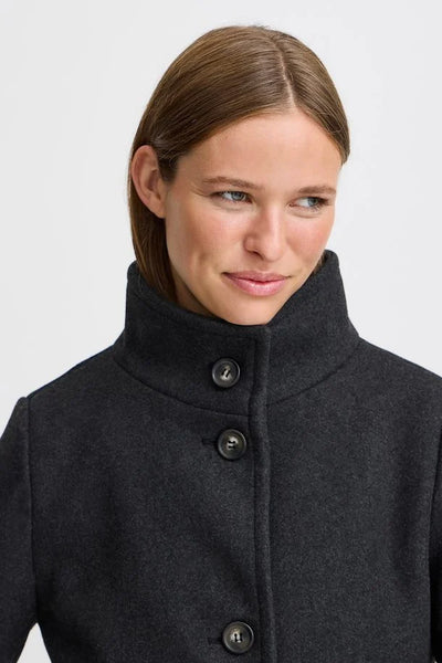 MANTEAU B.YOUNG "CILIA" BLACK MELANGE