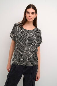 BLOUSE KAFFE "AMBER" BLACK TURTLEDOVE