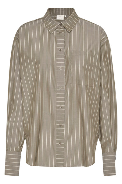 CHEMISE KAFFE "JERRIE" BROWN & WHITE STRIPE