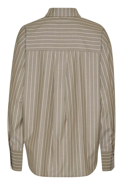 CHEMISE KAFFE "JERRIE" BROWN & WHITE STRIPE