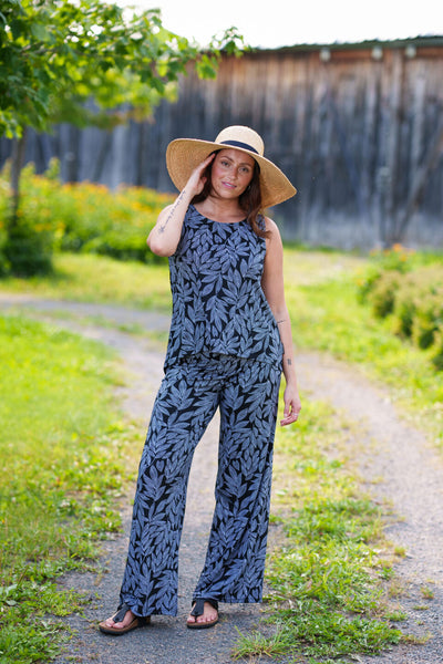 CAMISOLE RIEN NE SE PERD "SWING" FEUILLAGE NOIR & BLANC