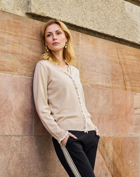 CARDIGAN BRANDTEX "PERLES" BEIGE (220020)