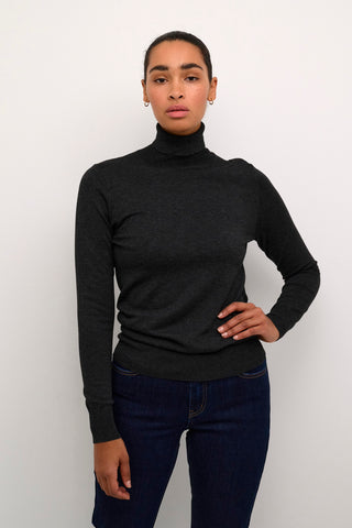 CHANDAIL KAFFE "ASTRID ROLL NECK" DARK GREY MELANGE