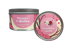 BOUGIE ÉVASION HISTOIRE DE BULLES "FRAMBOISE & VANILLE" 170 GR